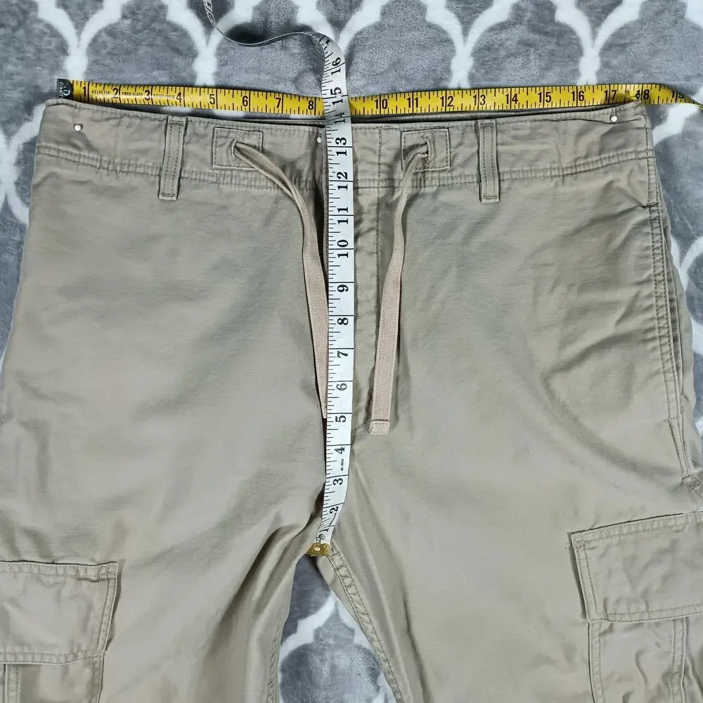 Levis Fatigue Cargo Pants Mens 33x30 Beige Cotton Relaxed Fit Canvas Rugged